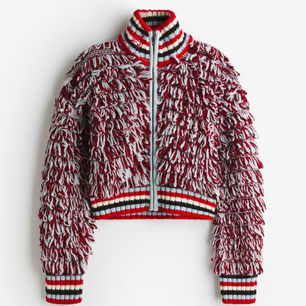 H&M BOUCLÉ-KNIT WOOL CARDIGAN